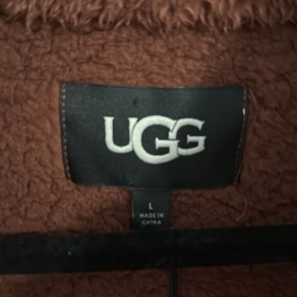 NWT- UGG-Marlene Sherpa Jacket II- pink and brown- Size Large - Picture 7 of 13